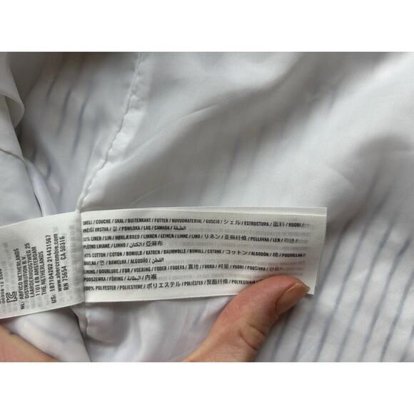 Abercrombie & Fitch Linen Blend Stripe Blazer S White Preppy Classic Career - Picture 7 of 11